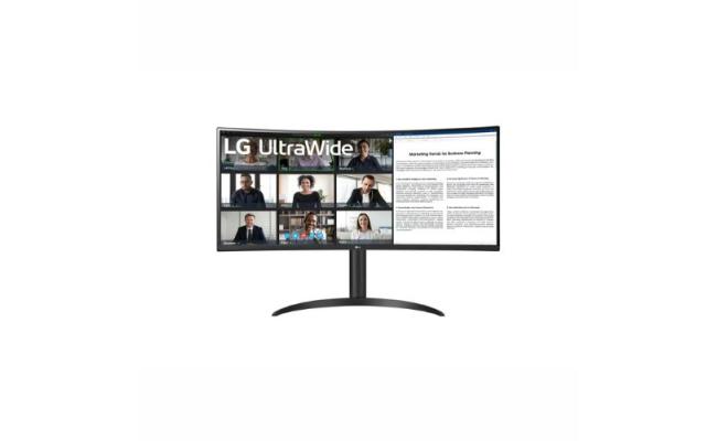 LG 34" 34WR55QK-B Ultrawide™ WQHD HDR 10 100Hz Curved Monitor with USB Type-C.